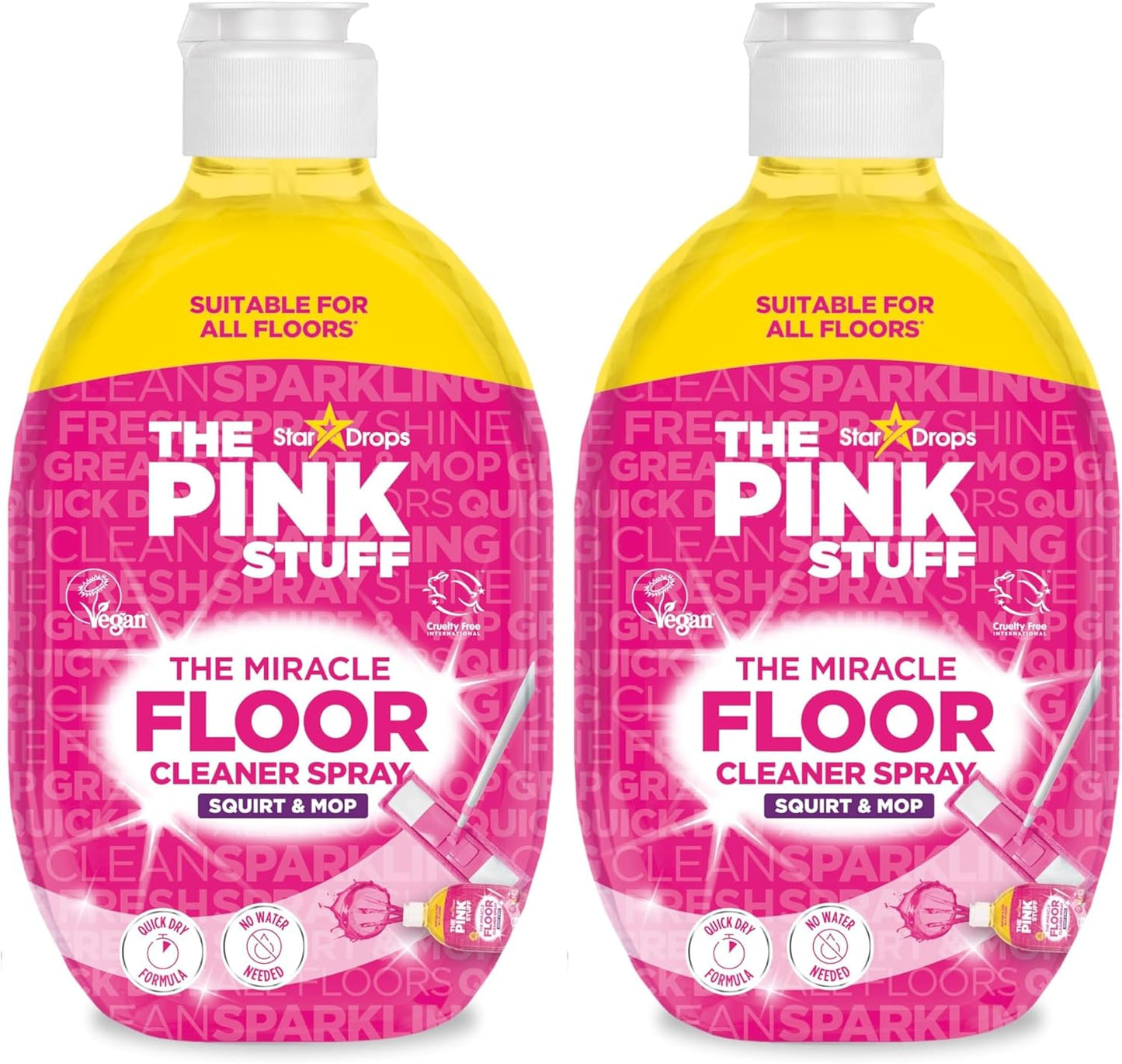 Stardrops The Pink Stuff The Miracle Floor Cleaner Spray – Squirt & Mop Formula for Sparkling Clean Floors – Fast Drying, Streak-Free Finish, Fresh Fragrance, 25.3 fl oz