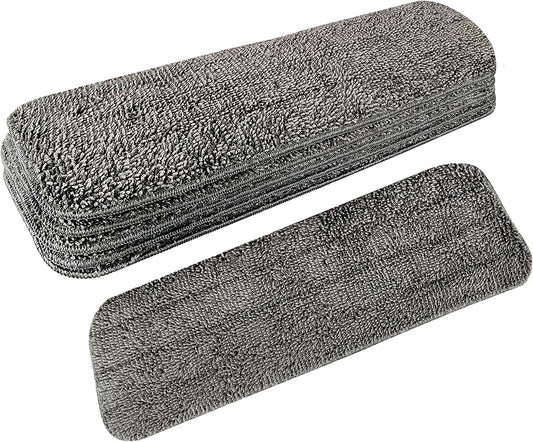 6 Pack Microfiber Spray Mop Replacement Heads for Wet Dry Mops, Premium Floor Cleaning Pads, Reusable Replacement Refills Compatible with Bona Floor Care System - Dark Gray