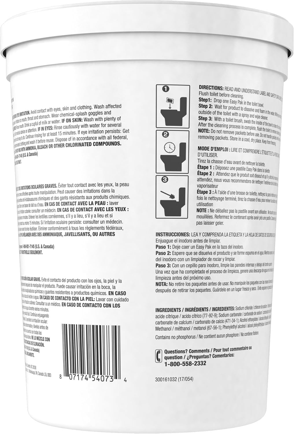 CREW CBD540731 Toilet Bowl Cleaner Easy Paks, Packets Foam & Dissolve to Leave Toilet & Urinal Sparkling Clean, Fresh Floral Scent, Paks, 90-Count