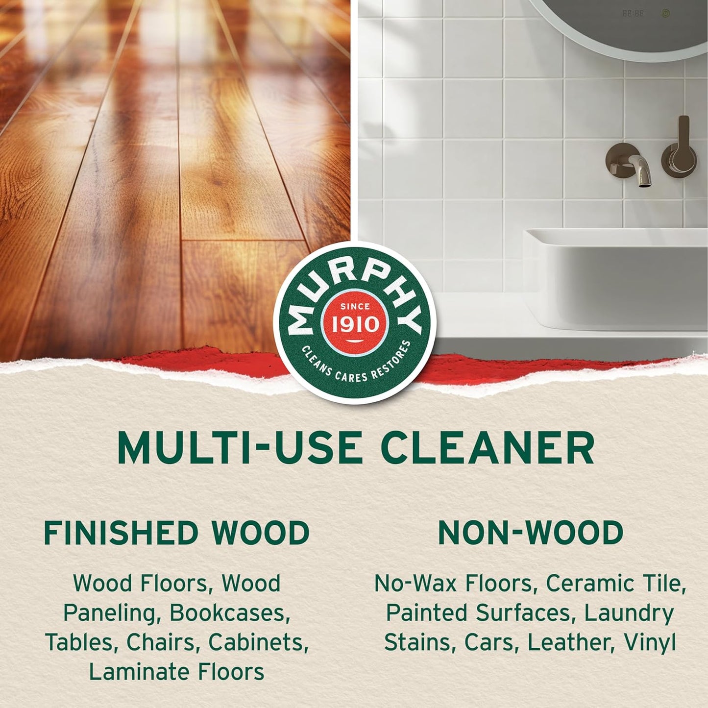 Murphy Oil Soap Concentrated Formula, Wood Cleaner, No-Rinse Floor Cleaner, Citronella Oil Scent, 32 fl oz Bottle (3 Pack)