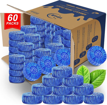 Msvvko Toilet Bowl Cleaner Tablets Blue Toilet Tank Cleaners, Septic-Safe Hard Water Stain Remove, Bathroom Automatic Toilet Cleaning & Deodorizer, Fresh Scent - 30 Tabs