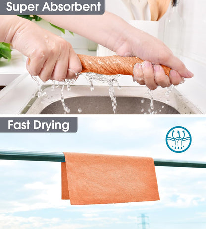 KitchLife Microfiber Cleaning Cloth Roll - Tear-Away Reusable Microfiber Paper Towels, Lint-Free, Washable, 20 Sheets for Kitchen, Car, Dishes, and Sensitive Surfaces (Pink)