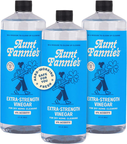 Aunt Fannie's Extra Strength Cleaning Vinegar, 32 Ounce, Multipurpose Household Cleaner, No Added Scents, Dyes, or Other Additives, Pack of 1