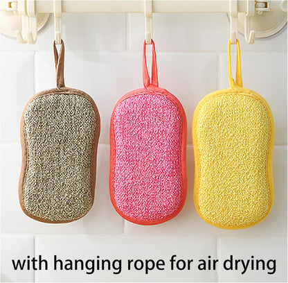 5 Pack Dish Sponges, Microfiber Scrub Sponges for Kitchen,Heavy Duty Non-Scratch Dish Washing Scouring Pads, Soft Dish Scrubbers Scrubbing Pads Cloth for Fast Cleaning Pots Pans Dishes (Random Color)