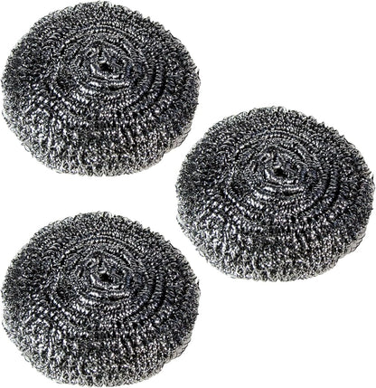 Metal Scrubber Kkuadcehi 6 Pcs Steel Wool Scrubber, Stainless Steel, Metal Sponge, for Cleaning Kitchen, Cleaning Dishes， Pots, Stove, Dish, Oven (6)