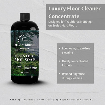 Lapew Baccarat Scented Mop Soap - Luxury Floor Cleaner Concentrate for Mopping Tile, Laminate, Vinyl & Hardwood | Streak-Free, Low-Foam | 36 oz - Colors A