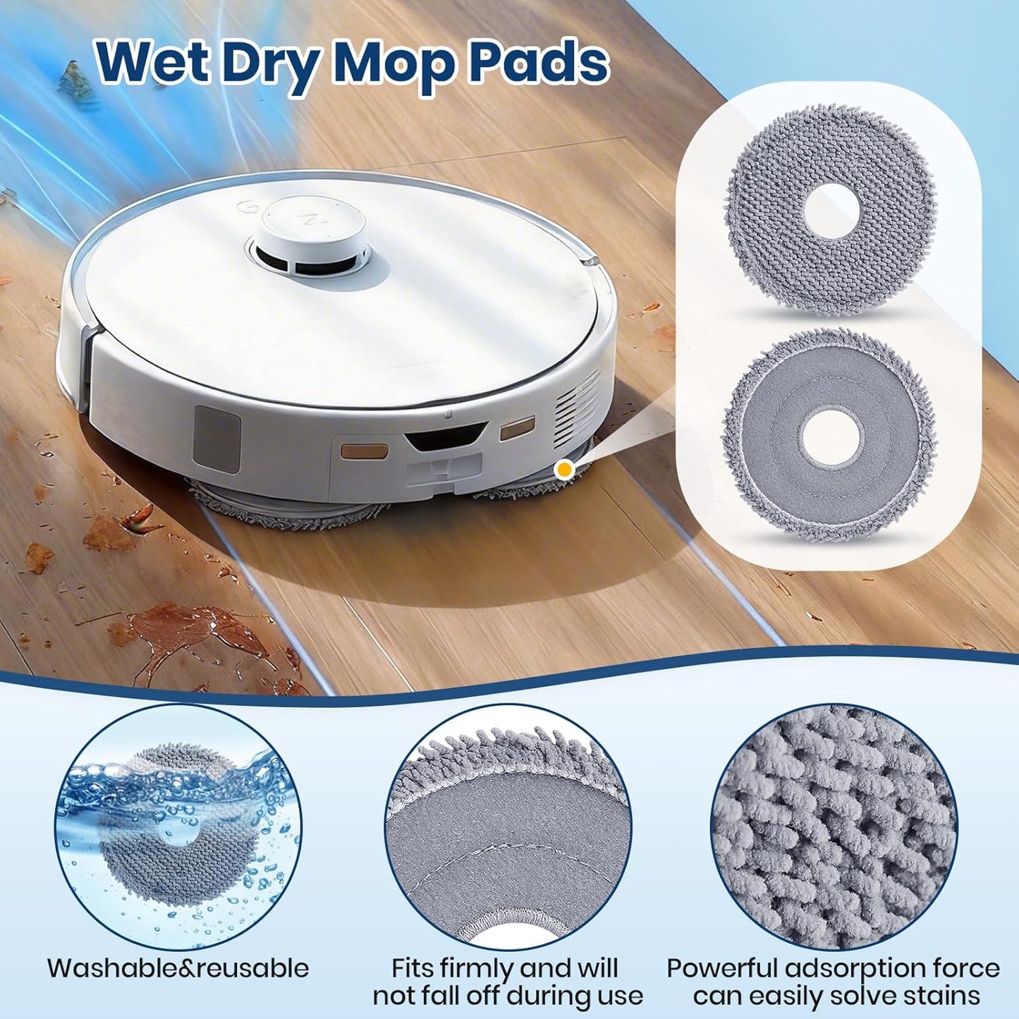 30Pcs Replacement Parts for Roborock Qrevo S5V, Curv, Edge, Edge S5A, Curv S5X Robot Vacuum Kit, 2 Main Brush 6 Hepa Filter 6 Mop Pads 6 Side Brush 6 Dust Bags 1 Screwdriver 1 Clean Tool