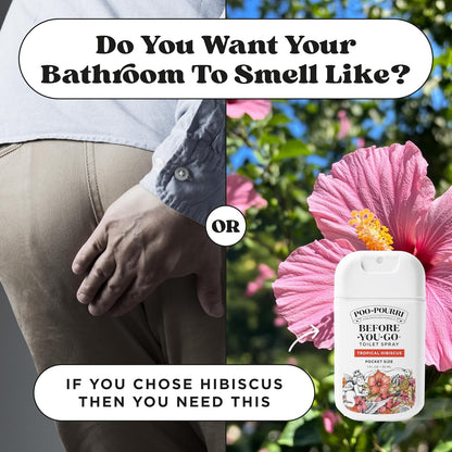 Poo-Pourri Before-You-Go Pocket Toilet Spray, Travel Essentials, Tropical Hibiscus, 1 Fl Oz, Up to 50 Uses, On-The-Go Bathroom Odor Deodorizer with Essential Oils, TSA Approved Size, Hibiscus, Apricot