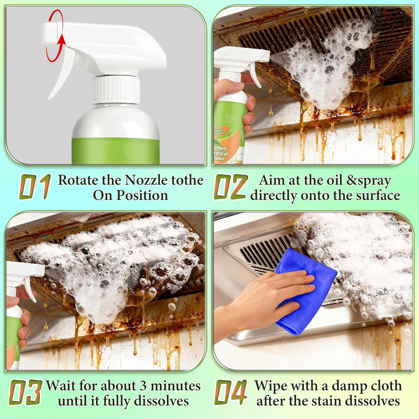 TPTAL Electrolyzed Ion Kitchen Cleaner Spray, Cleanse Kitchen Appliance Cleaner,Multi-purpose Household and Kitchen Cleaning Spray,Natural Formula to Household Appliances(4FL OZ*2PCS)