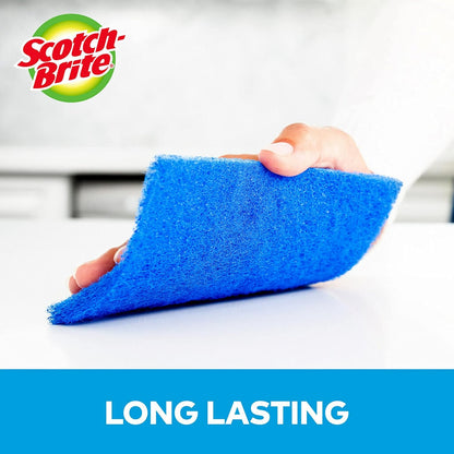 Scotch-Brite Zero Scratch Scouring Pad, Effective + Gentle Dish Scrubber for Household Cleaning, 3 Scrub Pads for Dishes, Nonstick Pots and Pans, Glass, Tubs, Showers, Reusable & Durable