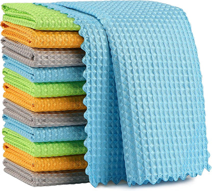 AIDEA Microfiber Glass Cleaning Cloth, 8PK, Premium Microfiber Glass and Window Cleaner, Lint Free Magic Cleaning Cloths for Glass, Windows, Windshields, Mirrors, Stainless Steel, 12"x12"