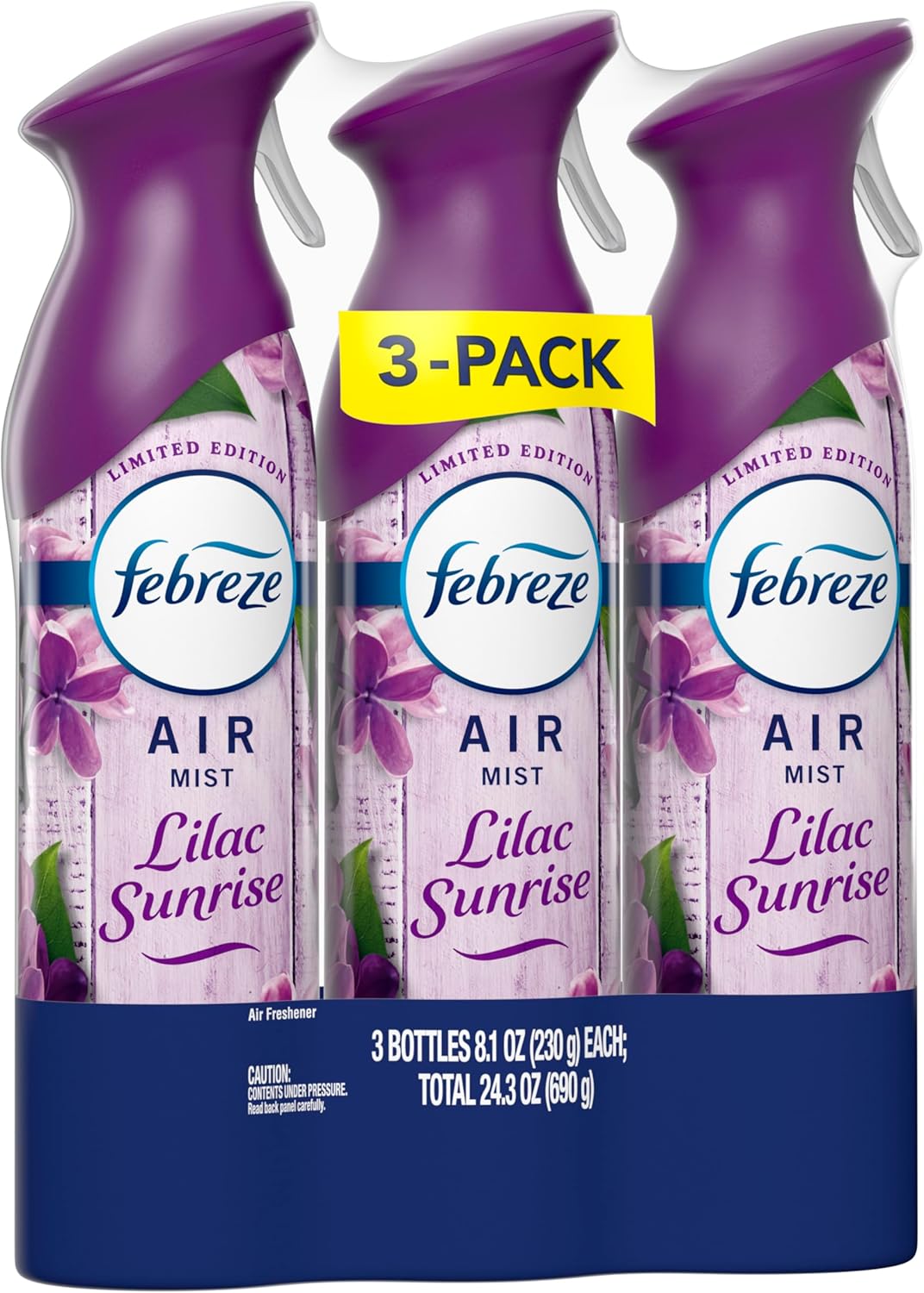 Febreze Air Mist, Air Freshener, Odor Fighting Room Spray, Deodorizer for Home Bathroom Kitchen Office Apartment, Lilac Sunrise, Warm Ocean Breeze, Summer Golden Hour Variety Pack, 8.1oz (Pack of 3)