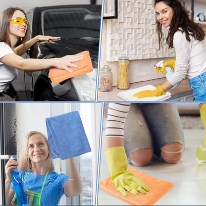 SmoothNovelty 10 Pcs Extra Large Microfiber Cloth 30" x 20" Large Floor Microfiber Towel Reusable Washable Free Lint Free Cloth Rag for Squeegee Mop Floor Window Housekeeping (Bright Color)