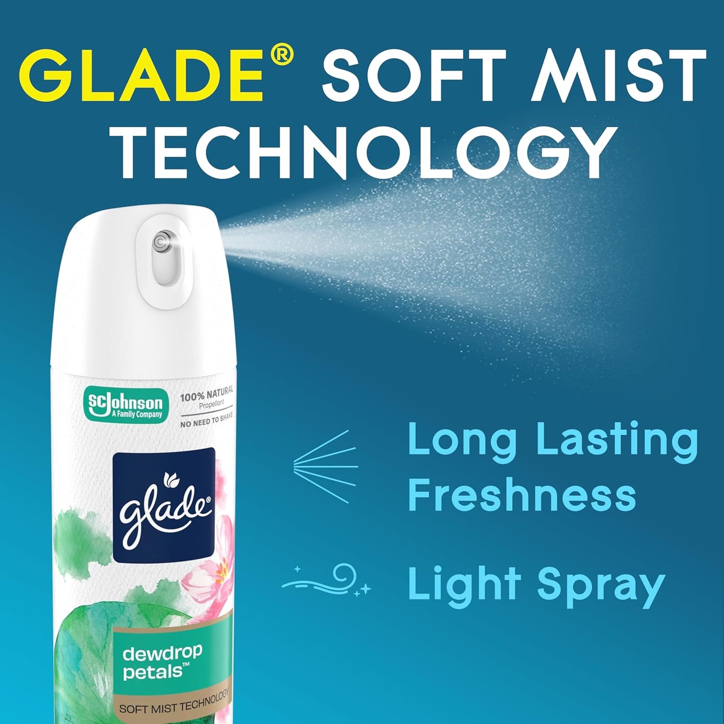 Glade Air Freshener Room Spray, Clean Linen Scent, Odor Fighting to Deliver Long Lasting Freshness, 7.3 Oz, 6 Count