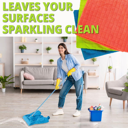 HELOMOR 3 Extra Large Microfiber Cleaning Cloths, 30"x18" Floor Towels for Squeegee Mop, Reusable Multi-Purpose Cleaning Rags for House, Kitchen, Car & Windows, Highly Absorbent, Lint-Free