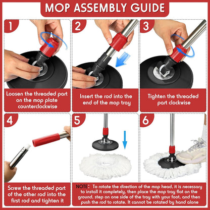 Spin Mop Replacement Handle 360 Degree Spin Mop Pole Handle Replacement Rotating Telescopic Stick for Head Replace Spinning Household Cleaning Accessories for Home(Cute Blue)