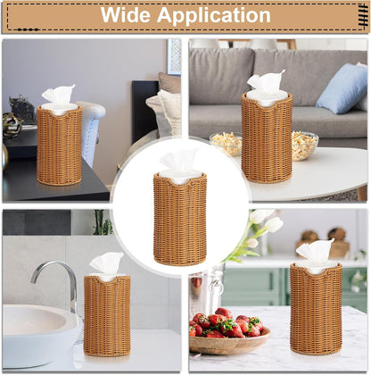 Kokone Woven Wipes Dispenser Compatible for Clorox Lysol, Farmhouse Wipes Canister Holder Cleaning Wipe Dispenser Container, Decorative Rattan Wipes Dispenser Keeper for Kitchen Bathroom Office