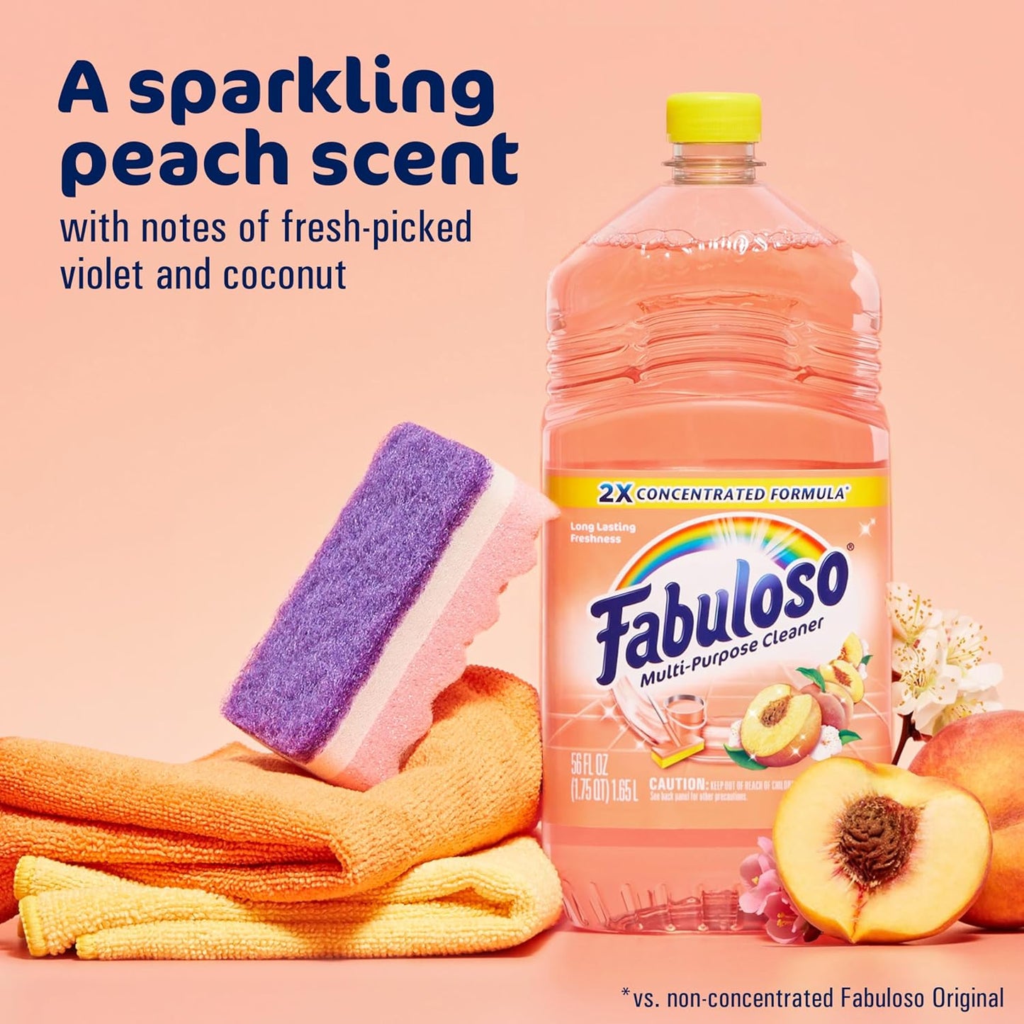 Fabuloso Multi-Purpose Cleaner, 2X Concentrated Formula, Refreshing Lemon Scent, 56 oz