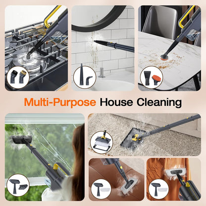 ScrubWiz 10-in-1 Steam Cleaner, Steam Mop & Detachable Handheld Steam Cleaner, 320ml Water Tank, 10s Fast Heating, Portable Steamer for Kitchen, Floor, Tiles, Window, BBQ Grill, Car, Bright White