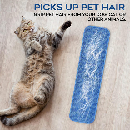 Matthew 18'' 36Pcs Microfiber Spray Mop Replacement Pads Heads for Wet Dry Floors Reusable Home Commercial Cleaning Refills,Machine Washable Fits Compatible with Bona Mop&Most Spray Mops Blue