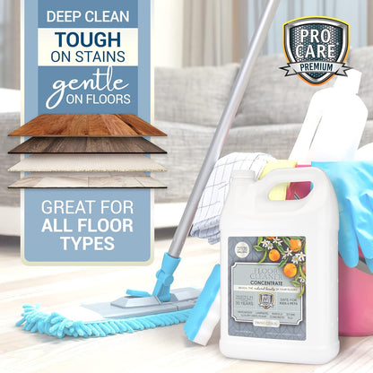 ProCare Floor Cleaner (Made in USA) | Tile, Stone, Laminate, Vinyl & Natural Wood Floor Cleaner for Mopping, Household Supplies, Cleaning Solution with Citrus Aroma - 1 Gal (128 Fl Oz)