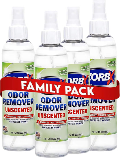 ZORBX Unscented Odor Eliminator for Strong Odor 2 Fl Oz Pack of 5 - Used in Hospitals & Healthcare Facilities - Advanced Formula, Fast-Acting Odor Remover Spray for Dog, Cat, House & Carpet