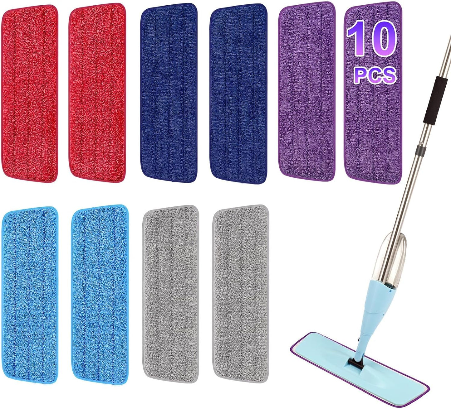 16.5 inch Reusable Mop Pads Microfiber Spray Mop Replacement Heads for Wet/Dry Mops Compatible with Bona Floor Care System (5 Pack)