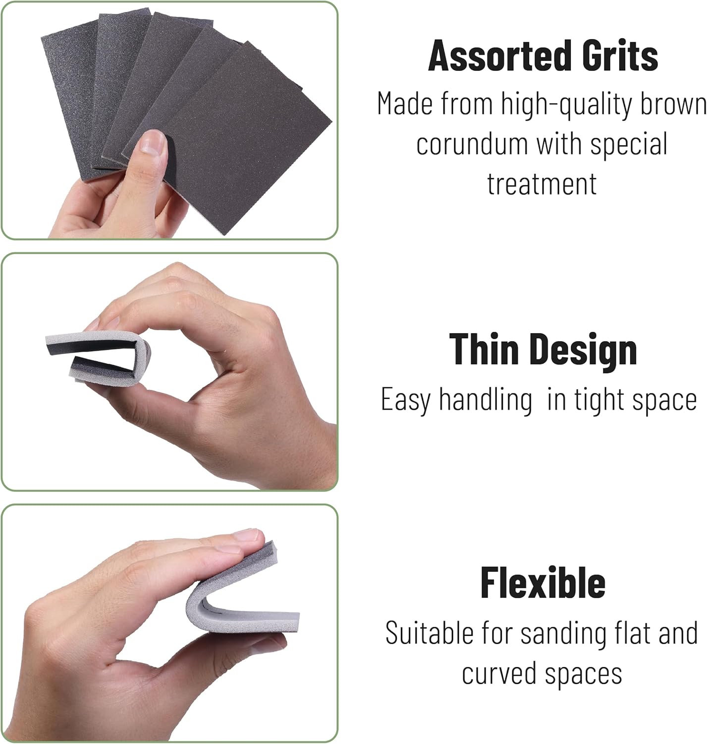 Bates- Sanding Sponge, 20 pcs, 3”x4”, 400-3000 Grit Assortment, Ultra Fine, Washable and Reusable, Sandpaper Block, Sanding Blocks for Wood, Sanding Pad, Drywall Sanding Block, Drywall Sanding Sponge