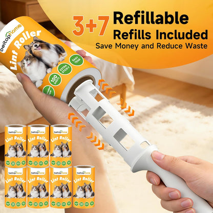 Extra Sticky Lint Roller for Pet Hair, 600 Sheets with 2 Reinforced Handles, Heavy Duty Lint Roller for Clothes, Couch, Furniture & Car