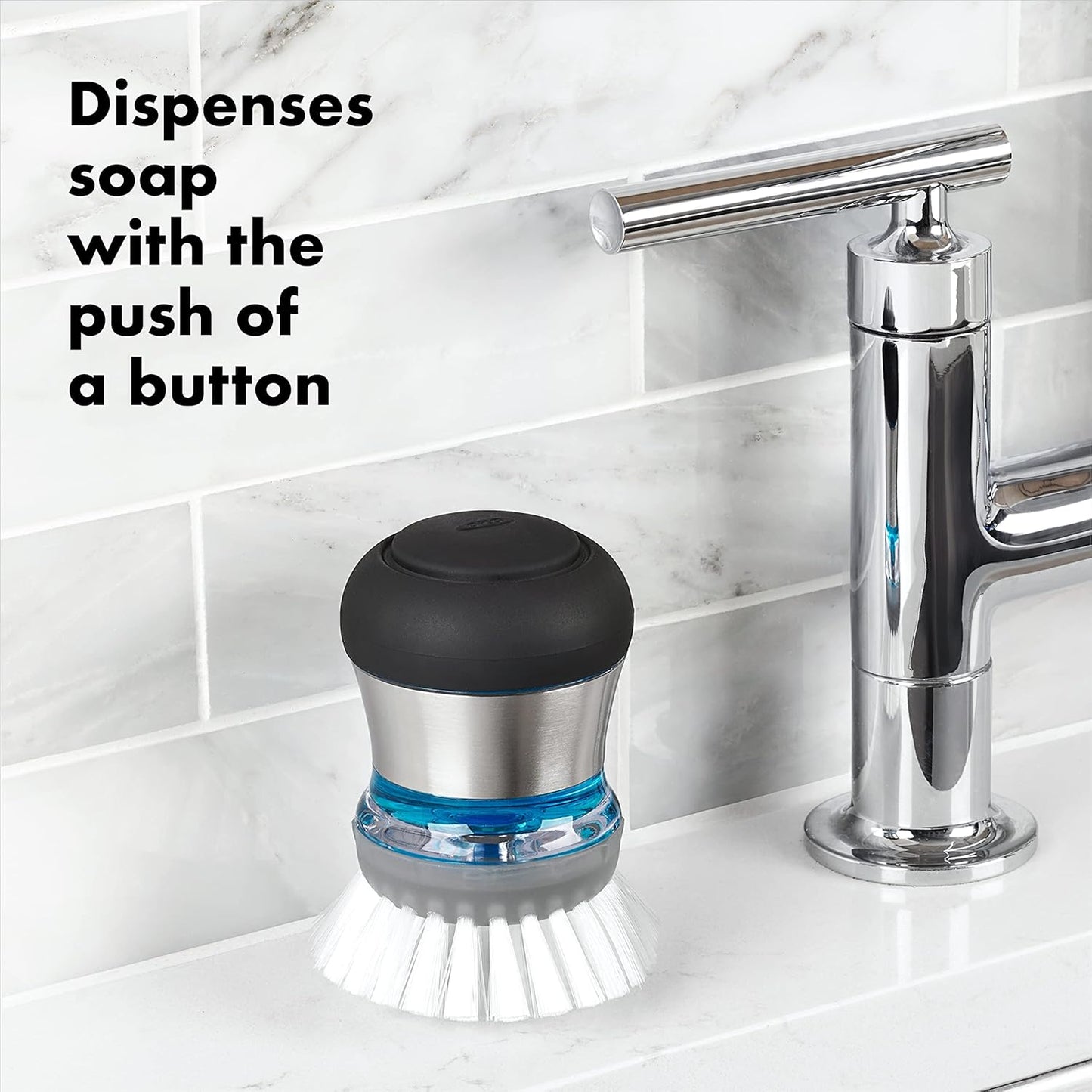 OXO Steel Soap Dispensing Palm Brush Refills, 2-Pack