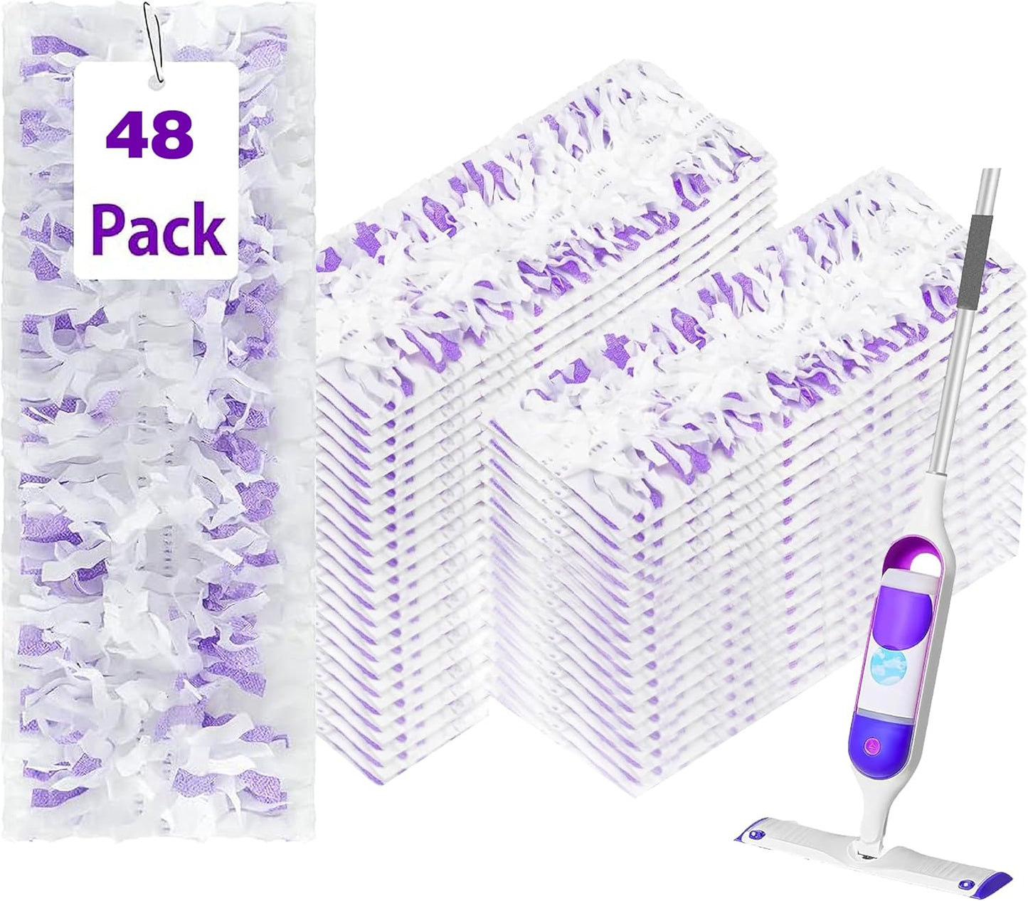 Pure Realm 40 Cout Power Mop Pads Refills for Powermop , Multi-Surface Disposablen swiffer Power Mop Pads，Unscented Spray Cleaning Repalcement Pads Refill