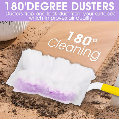 120 Pcs Duster Refills, Electrostatic Disposable Dusters Refills Compatible with Duster, Bulk Heavy Duty Dusters Refill for Blinds Ceiling Fans Furniture Multi-Surface Dusting, Unscented