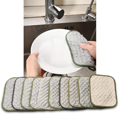2026 New Double Side Non Scratch Wire Dishcloths,Multipurpose Wire Dishwashing Rags for Wet and Dry, Reusable Metal Dish Cloth,Wire Miracle Cleaning Cloths for Kitchen(Silver 6Pcs)
