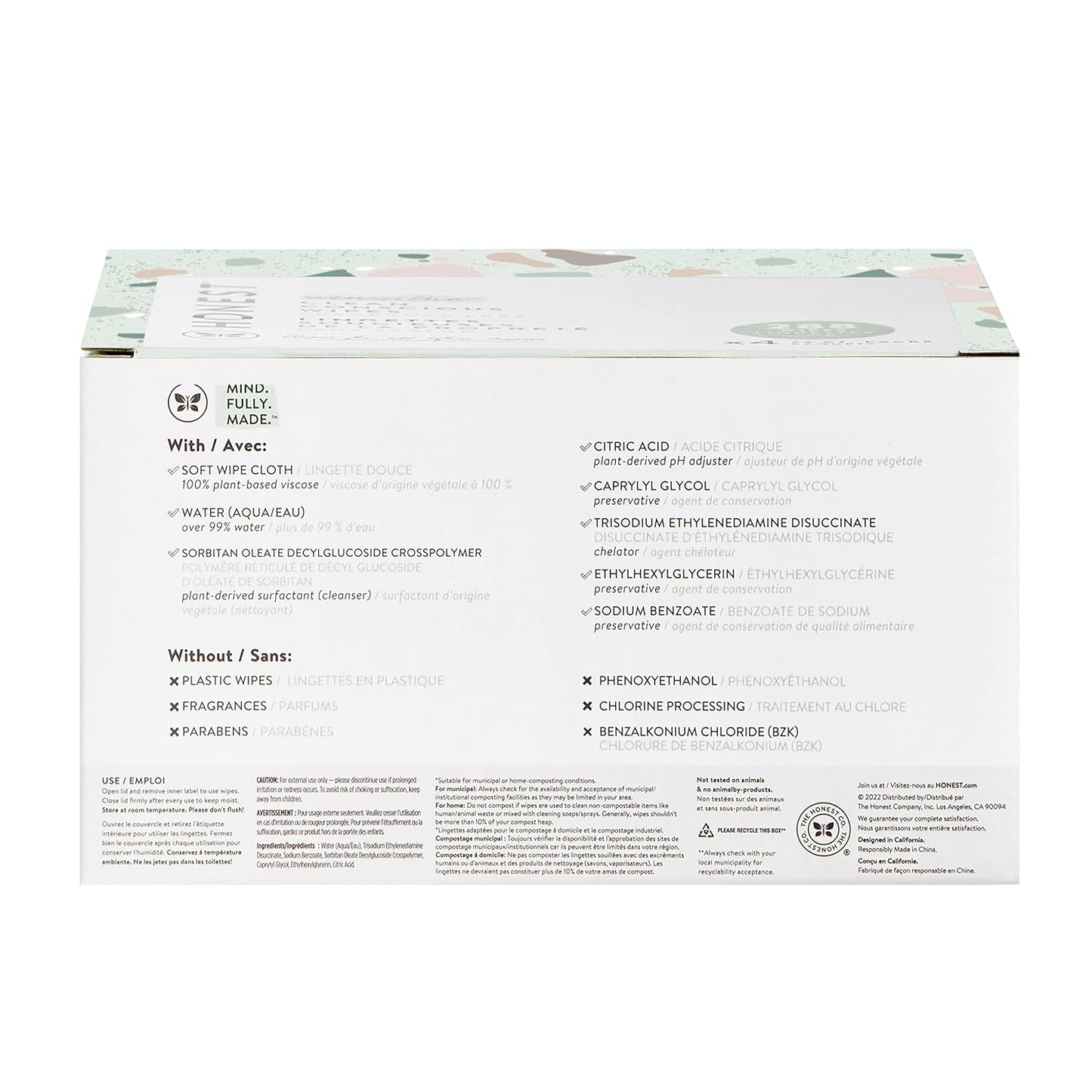 The Honest Company Hypoallergenic Multi-Use Baby Wipes for Sensitive Baby Skin, Rose Blossom, 60 Count
