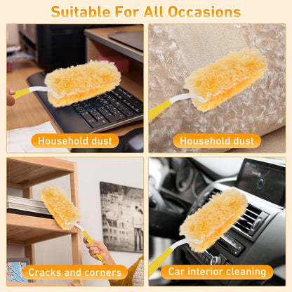 6 ft Long Handle Extendable Duster with 50 Refills for Swiffer Duster, Heavy Duty 360° Microfiber Dusting Kit for High Ceilings, Ceiling Fans, Tall Windows, and Hard-to-Reach Areas
