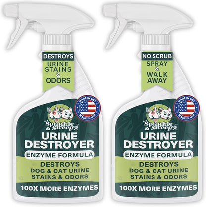 Sprinkle & Sweep: Pet Stain & Odor Enzyme Spray - 24oz - No Scrubbing Concentrated Formula, Dog & Cat Urine & Mess Destroyer, Carpet Spot Cleaning