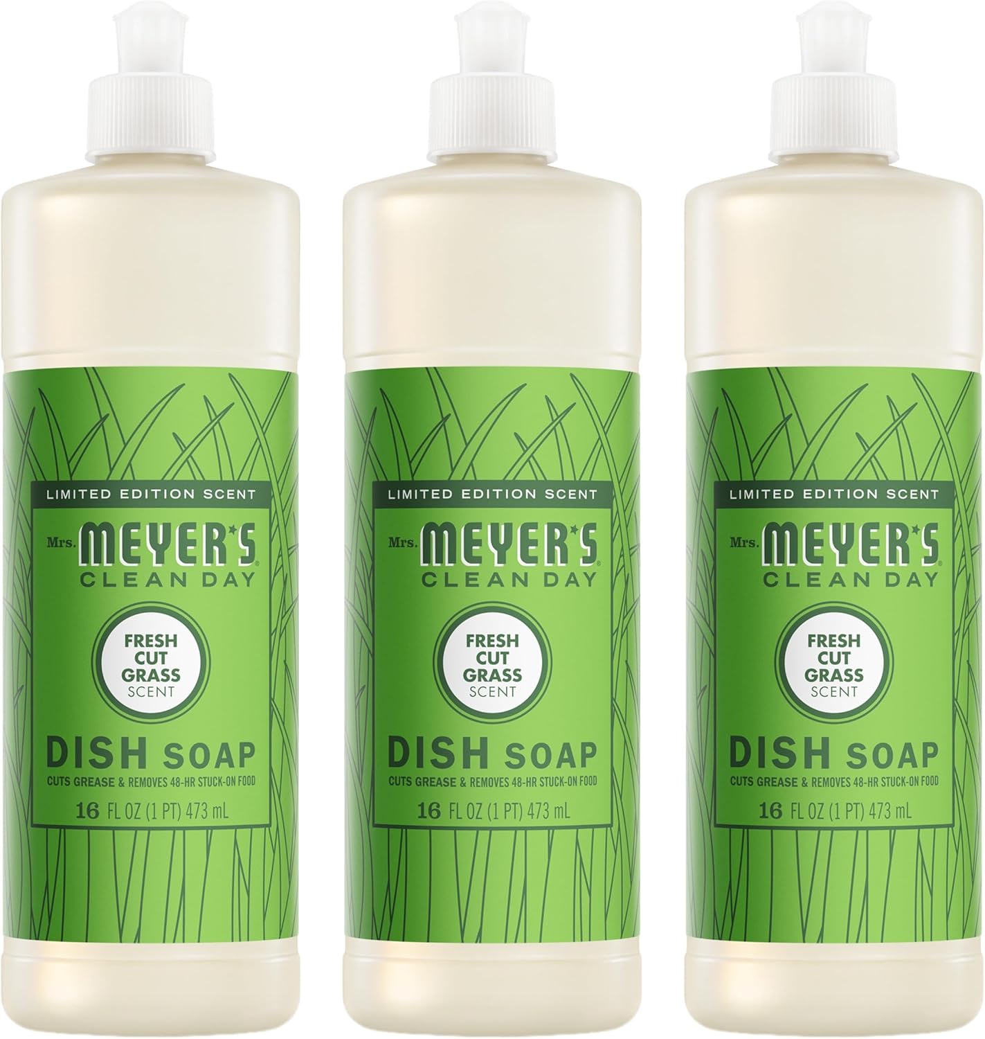 Mrs. MEYER'S CLEAN DAY Liquid Dish Soap, Blueberry Scent, 16 Fl Oz Bottle - 3 Pack