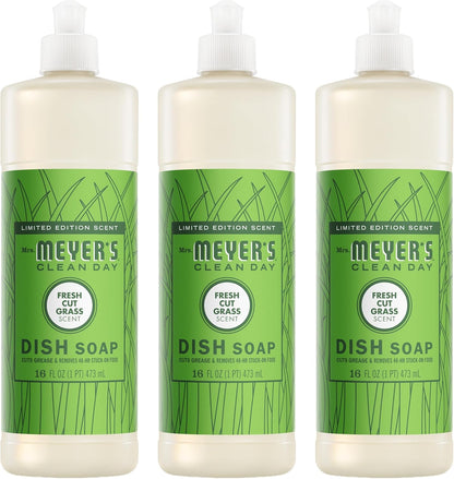 Mrs. MEYER'S CLEAN DAY Liquid Dish Soap, Blueberry Scent, 16 Fl Oz Bottle - 3 Pack
