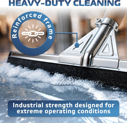 DSV Standard Heavy-Duty Floor Squeegee 22’’, Double Foam Rubber Blade Garage Squeegee, Taper Pole Connection - Handle Sold Separately for Tiles, Concrete and Asphalt