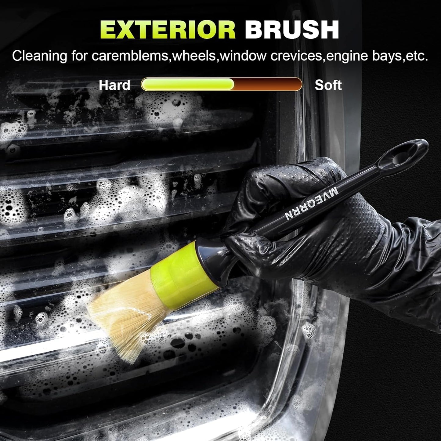 10PCS Car Detailing Brush Set,Boars Hair Car Cleaning Detail Brush kit,Ultra Soft No Scratch Car Dust Brush,Car Interior Detailing Brushes Kit,Detail Brushes Car Detailing for Interior Exterior(gold)
