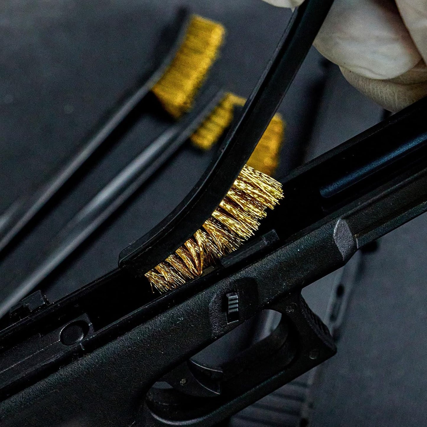 PINGMIC 12 Pack Double-Ended Gun Cleaning Brushes Set - Nylon Brushes with Plastic Handles, All-Purpose Gun Cleaning Supplies Kit for Pistols, Rifles & Metal Parts