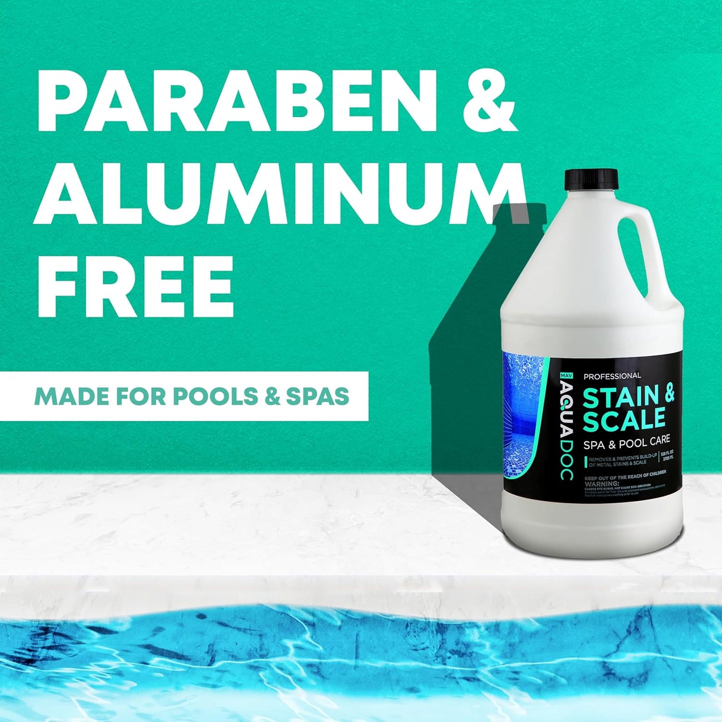 AquaDoc Spa Stain and Scale Control for Hot Tubs - 32oz - Hot Tub Descaler That Helps Prevent & Remove Metal Stains and Scale - Made in USA