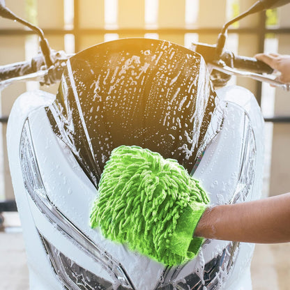 Potchen 6 Pcs Microfiber Dusting Mitt Gloves for Plants Washable Dusting Gloves for House Cleaning Furniture Car Washing