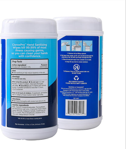 Clorox Pro Alcohol Free Hand Sanitizer Wipes with BZK, Gentle Bleach-Free Sanitizing Wipes for Hands - 0.13% BZK Formula, FDA Registered, Resealable Bulk Canister, 270 Count