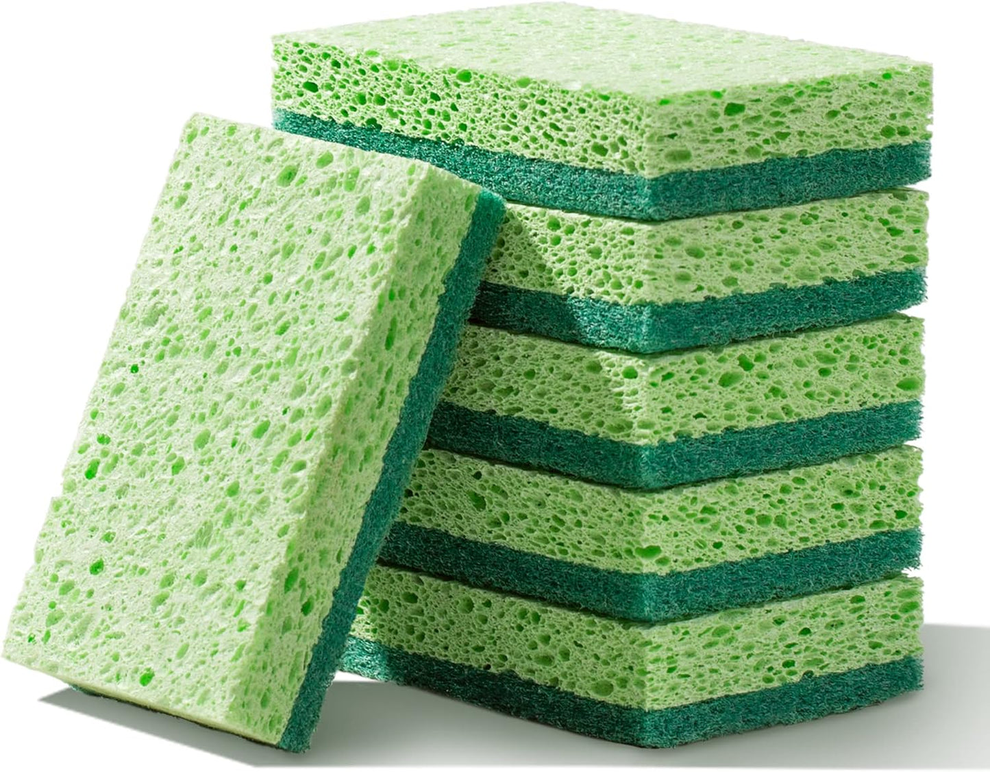 JOYMOOP Textured Clean Sponges, Dual-Sided Non-Scratch Soft Scrub Dish Sponge, Safe for Non-Stick Cookware, Kitchen and Household Cleaning, 12 Pack [Grey & White]