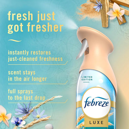 Febreze Air Mist, Air Freshener, Odor Fighting Room Spray, Deodorizer for Home Bathroom Kitchen Office Apartment, Lilac Sunrise, Warm Ocean Breeze, Summer Golden Hour Variety Pack, 8.1oz (Pack of 3)