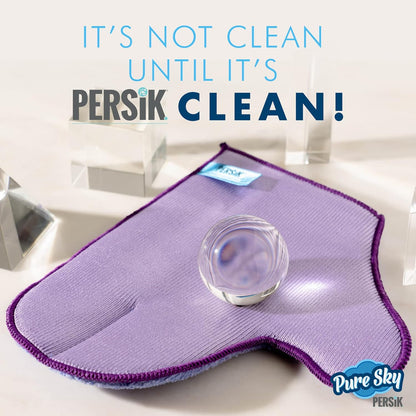 persik Pure-Sky Microfiber Glove Dusting Mitt - Ultra Microfiber Cleaning Cloth Glove - JUST ADD Water No Detergents Needed - Use for Cleaning Furniture, Home