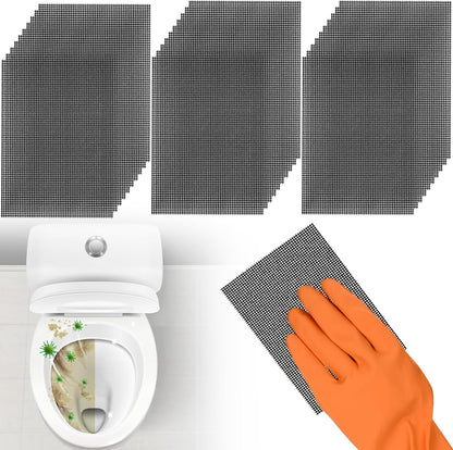 Cleaning Screen, 5.5x4 Inch Upgraded Toilet Cleaner Hard Water 15PCS Toilet Ring Remover Abrasive Grit Mesh Pads for Bowls Griddle Household Stain Calcium Deposits Carbon Rust Scrubber