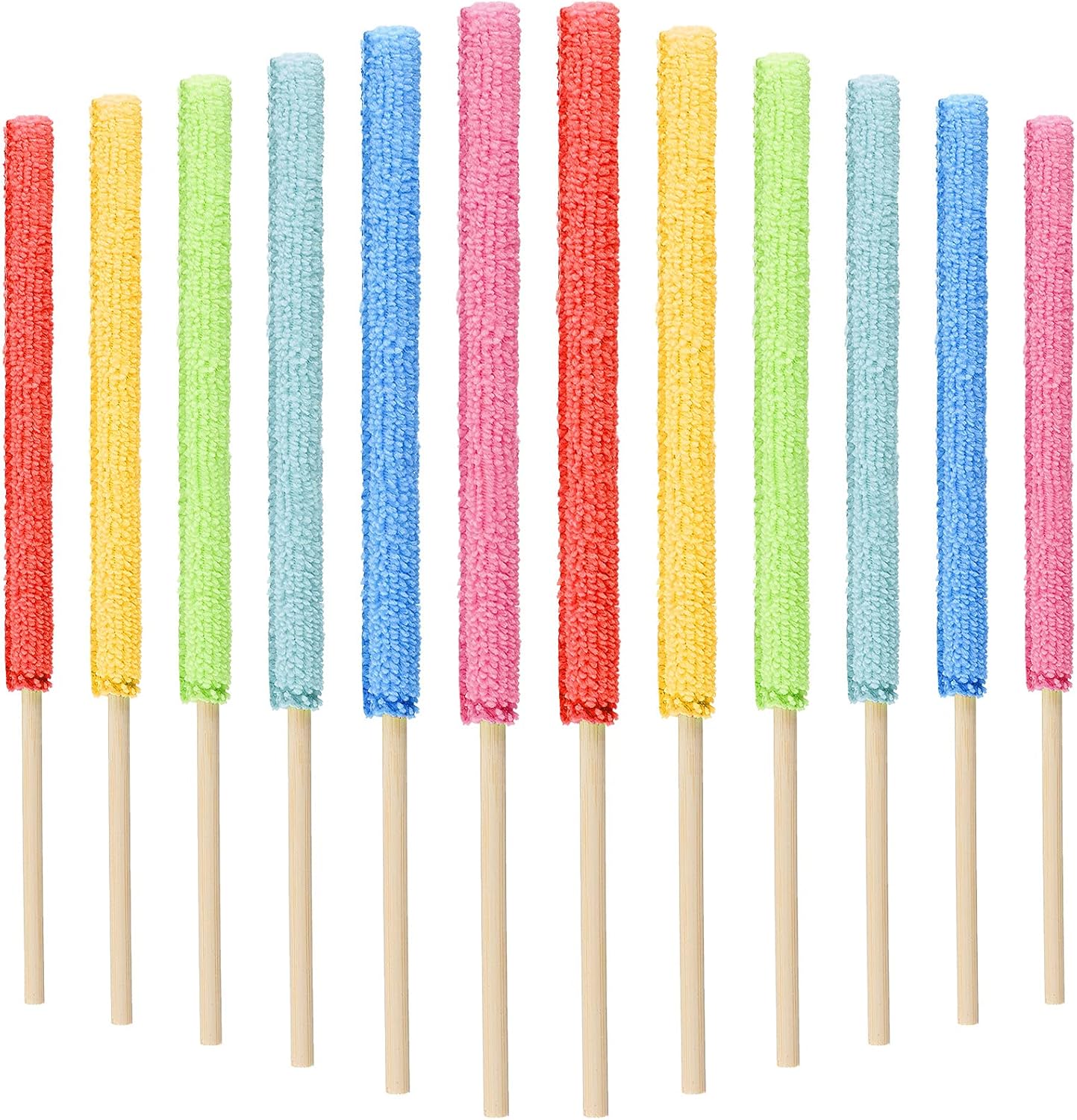 Honeydak 6 Pieces Microfiber Detail Duster Sticks Mini Duster Crevice Cleaning Tool Car Air Vent Cleaner Fan Cleaning Brush for Home Air Vent Window The Smallest Spaces