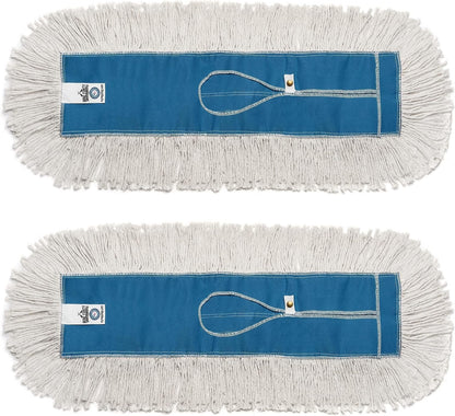 Nine Forty Industrial-Grade 24x5 Cotton Dust Mop Head Refills, Perfect Replacement for Busy Home, Gym, Industrial and Commercial Spaces, Heavy-Duty Mop for Janitorial & Housekeeping Needs - 2 Pack